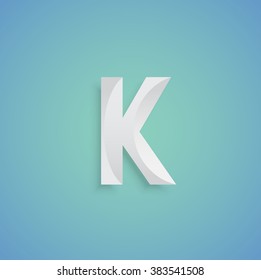 White paper character on blue background from a typeset, vector
