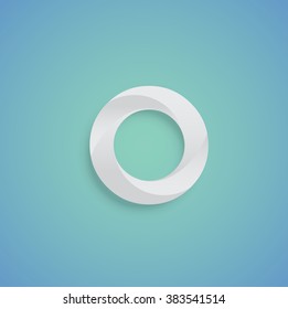 White paper character on blue background from a typeset, vector