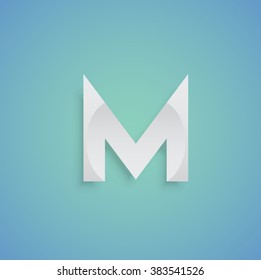 White paper character on blue background from a typeset, vector