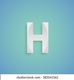 White paper character on blue background from a typeset, vector