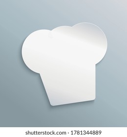 White paper Chef hat Infographic design on blue grey background. Vector illustration. Eps 10 vector file.