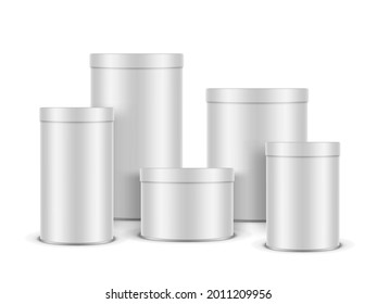 White Paper Chips Tube With Plastic Lid. EPS10 Vector