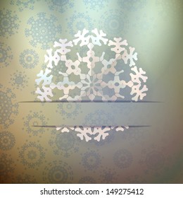 White paper christmas snowflake on a light brown background. EPS 10