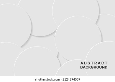 White paper circle banner with drop shadows on white background template