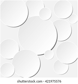 White paper circle banner with drop shadows. Flat material. Text can be added