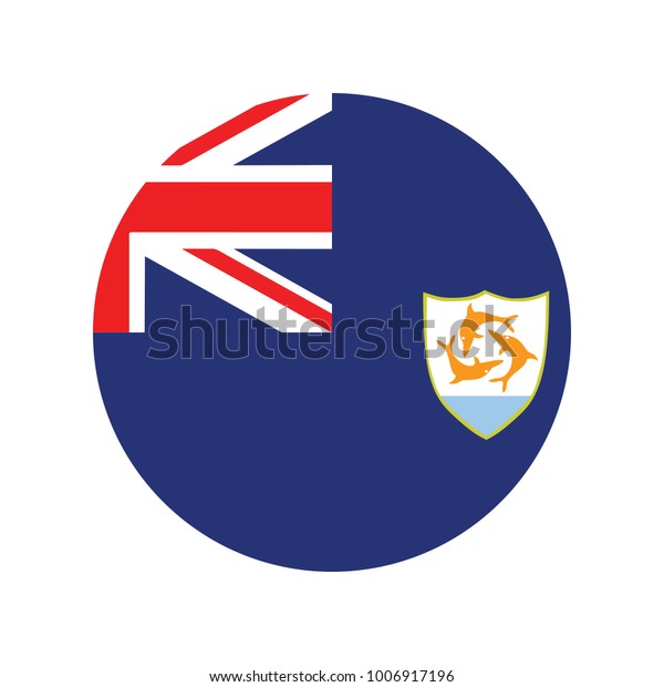 White Paper Circle Flag Anguilla Abstract Stock Vector Royalty Free