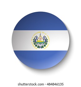 White paper circle with flag of El Salvador. Abstract illustration
