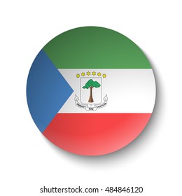 White paper circle with flag of Equatorial Guinea. Abstract illustration