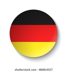 White paper circle with flag of Germany. Abstract illustration