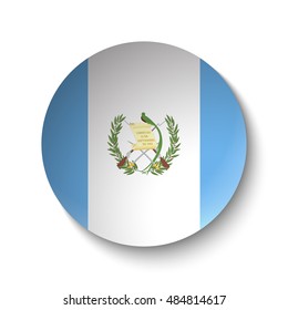 White paper circle with flag of Guatemala. Abstract illustration