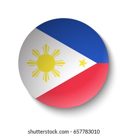 White paper circle with flag of Philippines. Abstract illustration