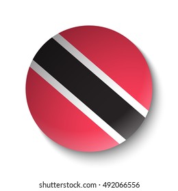 White paper circle with flag of Trinidad and Tobago. Abstract illustration