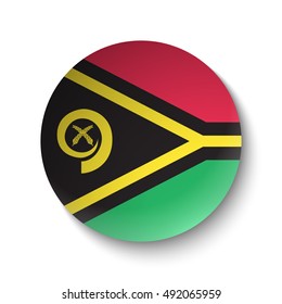 White paper circle with flag of Vanuatu. Abstract illustration