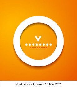 White Paper Circle On Orange Background. Geometrical Minimal Design Template