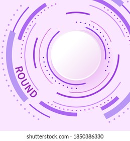 Círculo de papel blanco sobre rosa. Resumen del fondo de negocio con línea circular. El diseño es de estilo moderno y moderno. Ilustración vectorial. 