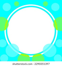 White paper circle with Summer with melted ice cream, donuts, lady bug insects and bright blue sky
