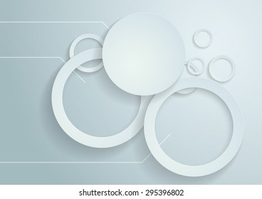 White Paper Circles Background, Vector Illustration
