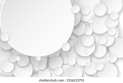 white paper circular cut abstract vector background.