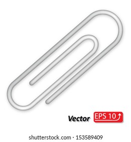 white paper clip isolated on white background vector