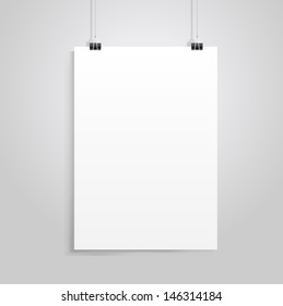 white paper with clip vector