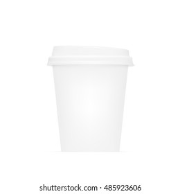 White Paper Coffee Cup Template. EPS10 Vector