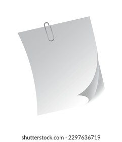 White paper concept. Sheets of paper with pin. Office and school supplies. Place for notes, goals and tasks. Template, layout and mock up. Realistic 3D vector illustration