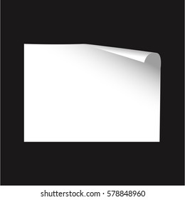 White Paper With Corner Curl On Dark