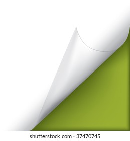 White paper corner with golden page curl