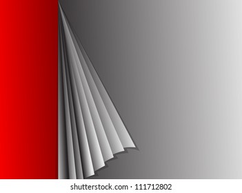 White paper corner with red page curl vector