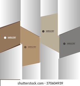 White paper creative banners or labels. Vector design template.