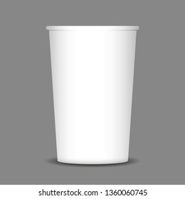 White paper cup mockup, vector illustration