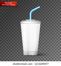 White paper cup template for soda