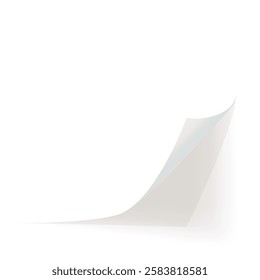 a white paper curled corner with shadow