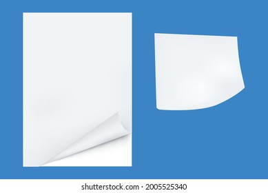 White paper with curled corner template as graphical element