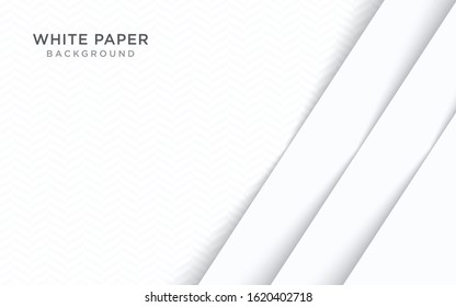 White paper cut background. Abstract papercut decoration textured with layers. 3d backdrop. Vector illustration. Material design concept. Minimalist cover template