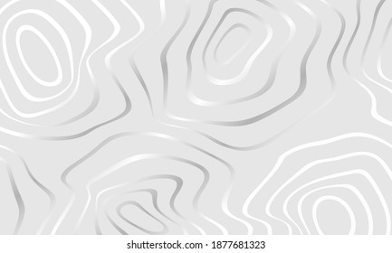 White paper cut background. Abstract realistic papercut decoration textured with wavy layers. 3d topography relief. Vector topographic illustration. Cover layout template.