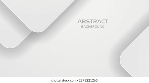 White paper cut background. Abstract realistic papercut decoration with curve dynamic overlap shapes layers. 3d backdrop. Vector illustration. Cover layout template. Modern design