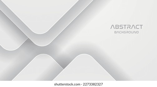 White paper cut background. Abstract realistic papercut decoration with curve dynamic overlap shapes layers. 3d backdrop. Vector illustration. Cover layout template. Modern design