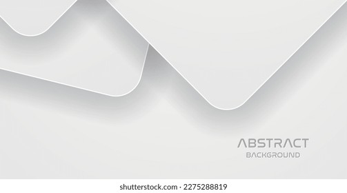 El papel blanco cortó el fondo. Resumen de la decoración de papel realista con capas de formas dinámicas de superposición de curvas. Tercer telón de fondo. Ilustración vectorial. Plantilla de diseño de portada. Diseño moderno