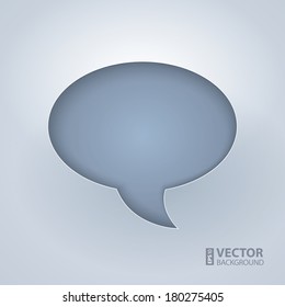 White paper cut chat bubble symbol. RGB EPS 10 vector illustration