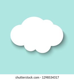 White paper cut cloud. 3d paper art style. Weather design illustration
