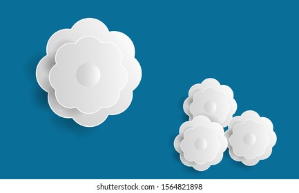White paper cut flower background