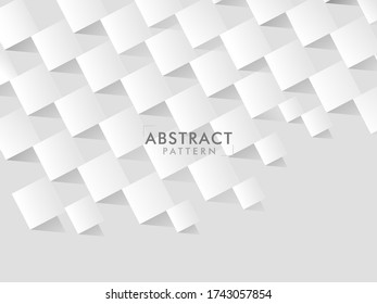 White Paper Cut Square Geometric Abstract Texture Background.