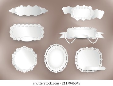 White paper cut Vector Design. Banner Vector Geometric