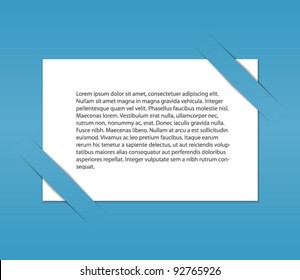 White paper in a cutting background.Easy editable.Vector