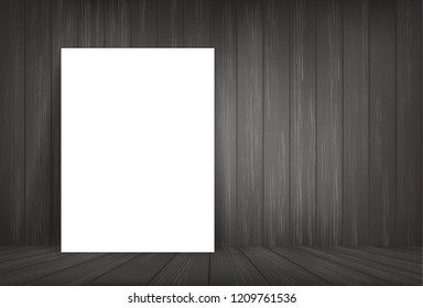 White paper in dark room space background. Vector illustration.