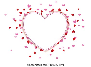 White Paper Emblem Pink Background,  vector illustration on white 