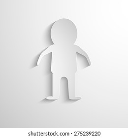 white paper figure of the man. Vector sumbol