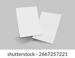 White paper file or folder mockup. A4 size paper mock up on isolated on white background. 3D illustration