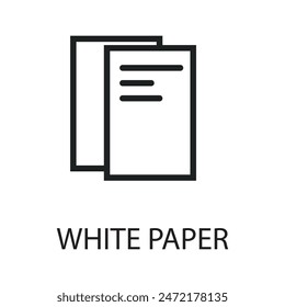 White Paper Flat Icon Outline Vektorgrafik